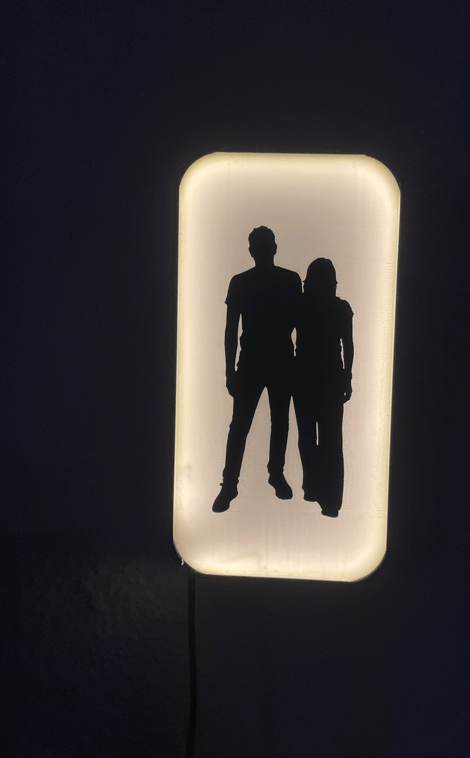 luz de silueta para regalo original de parejas