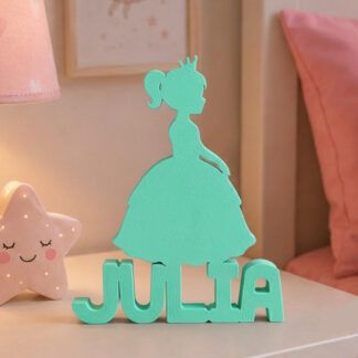 figura infantil princesa con nombre personalizado