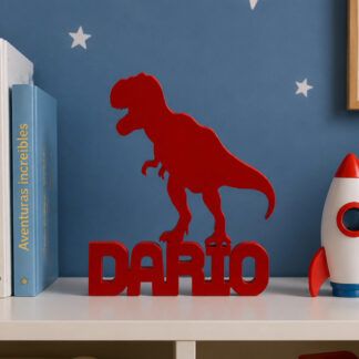 figura infantil dinosaurio con nombre personalizado