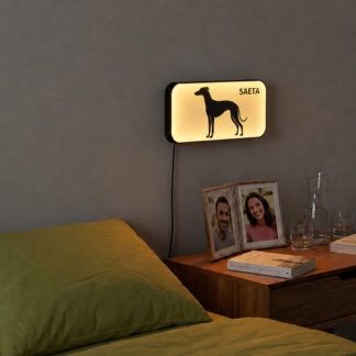 lampara galgo con nombre personalizado