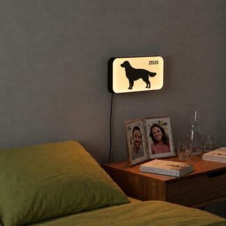 lampara labrador con nombre personalizado